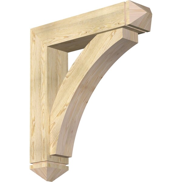 Ekena Millwork Thorton Arts and Crafts Rough Sawn Bracket w/ Offset Brace, Douglas Fir, 8"W x 36"D x 40"H BKT0806X36X40THR03RDF - main